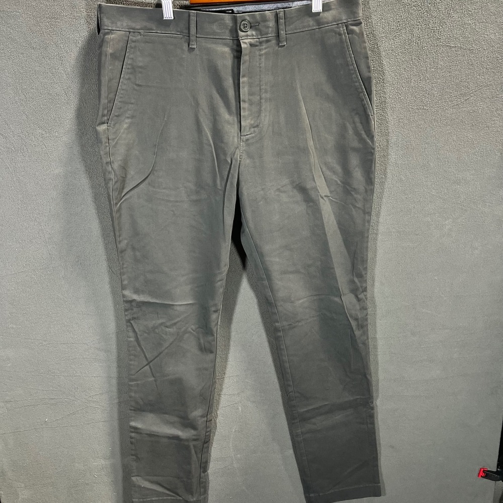 J.Crew 770 Straight Fit Pants Mens 33x34 Olive Gray Chinos AV209 NEW